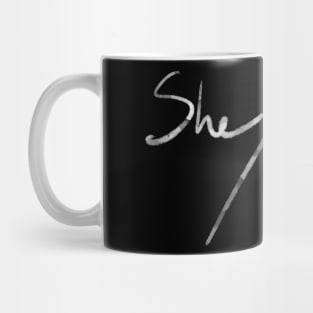 She/Her (white & black) Mug